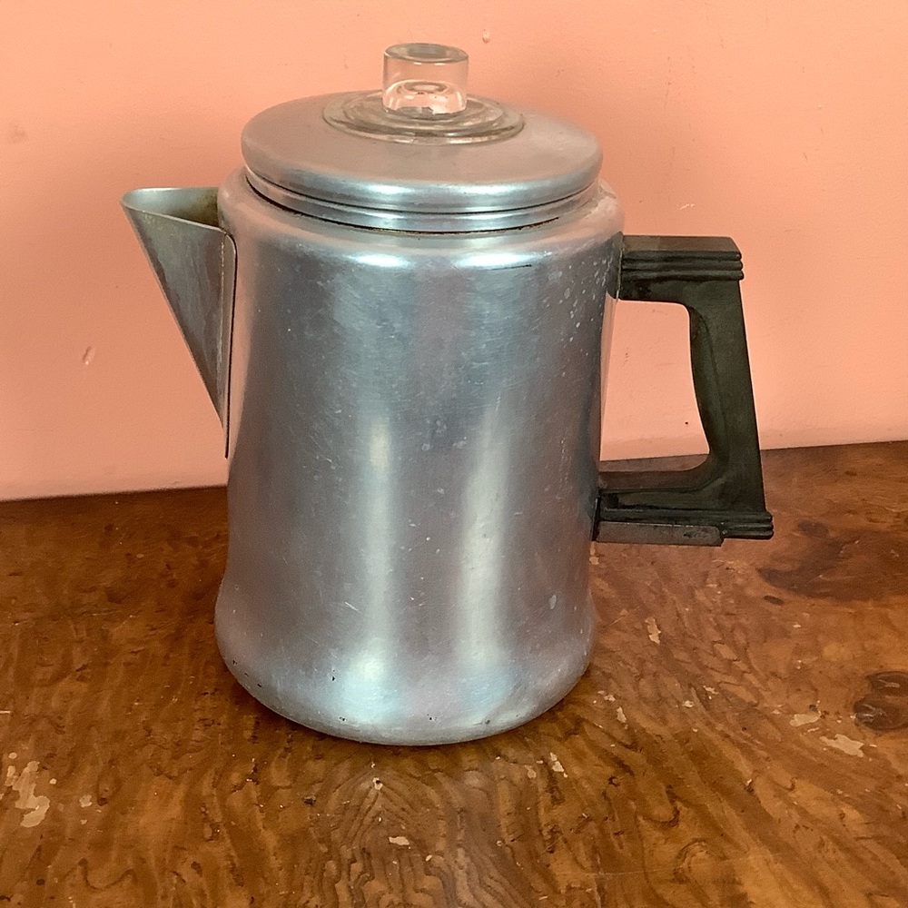 Vintage Superior Quality Heavier Weight Pure Aluminum Coffee Percolator 6 Cups